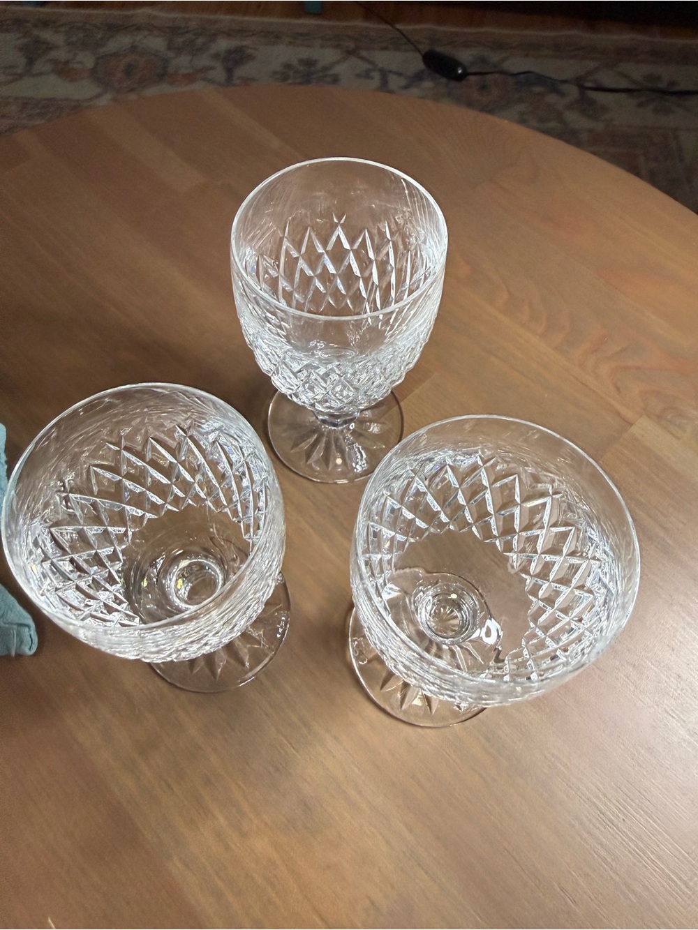 Crystal Cut Goblet Glasses - Clear Stemware (Set of 3) - Picture 4 of 5